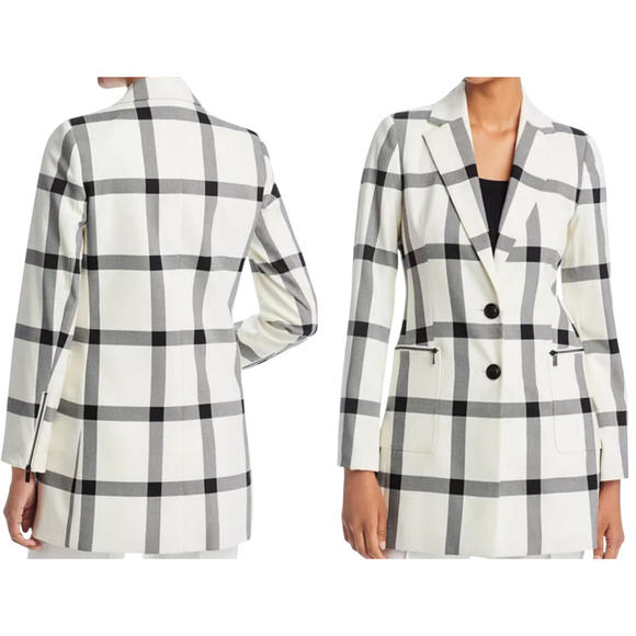 Karl Lagerfeld Women's Windowpane Plaid Blazer Size 8 Excellent Condition - Picture 12 of 12